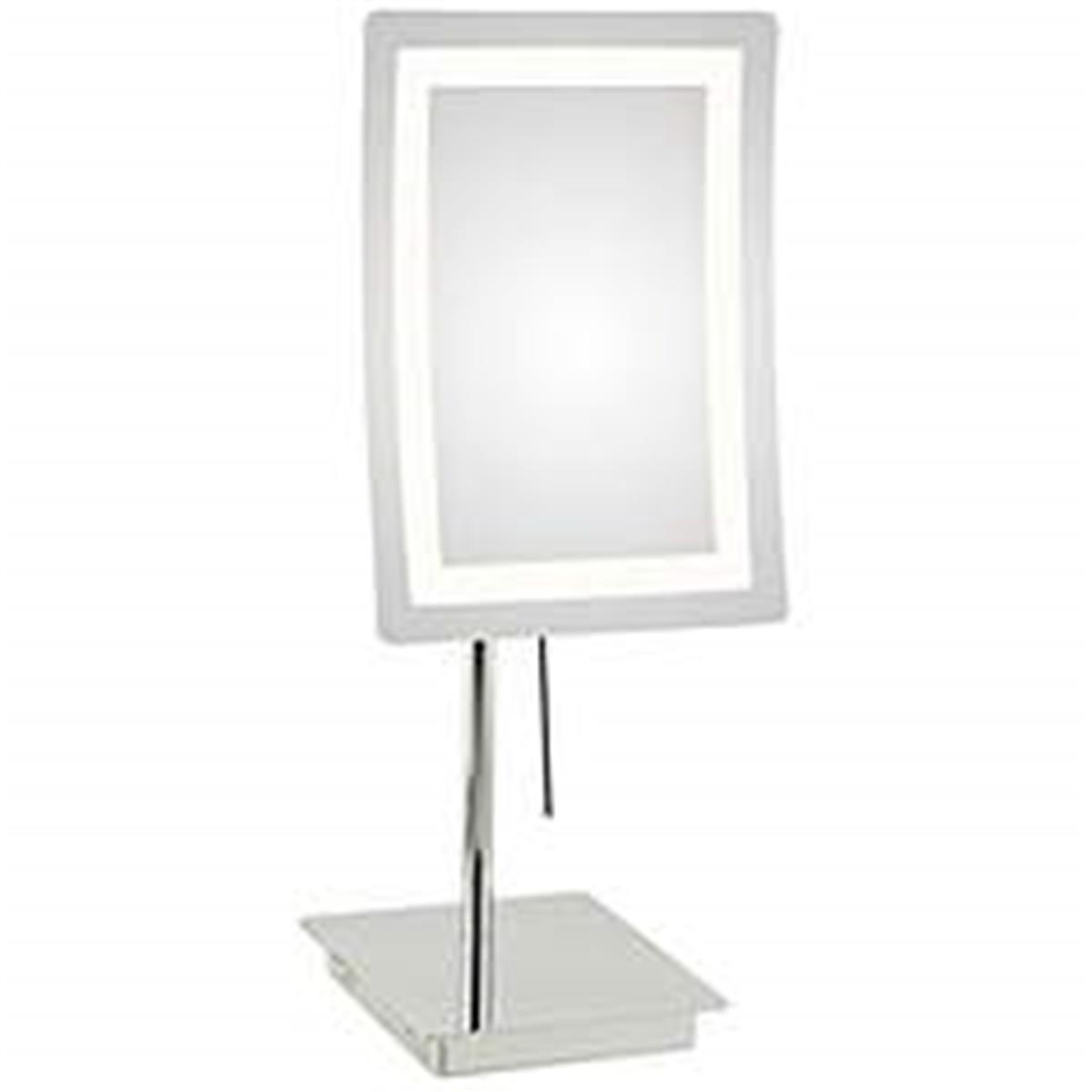 Picture of Aptations 713-55-43 Single-Sided LED Square Freestanding Mirror - Rechargeable, Chrome