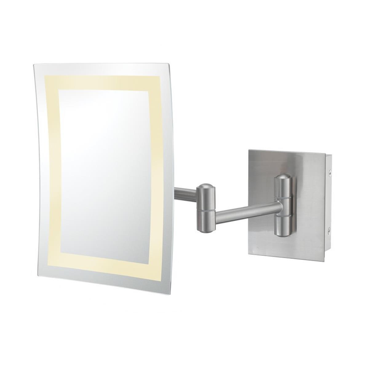 Picture of Aptations 713-55-83 Single-Sided LED Square Freestanding Mirror - Rechargeable, Polished Nickel
