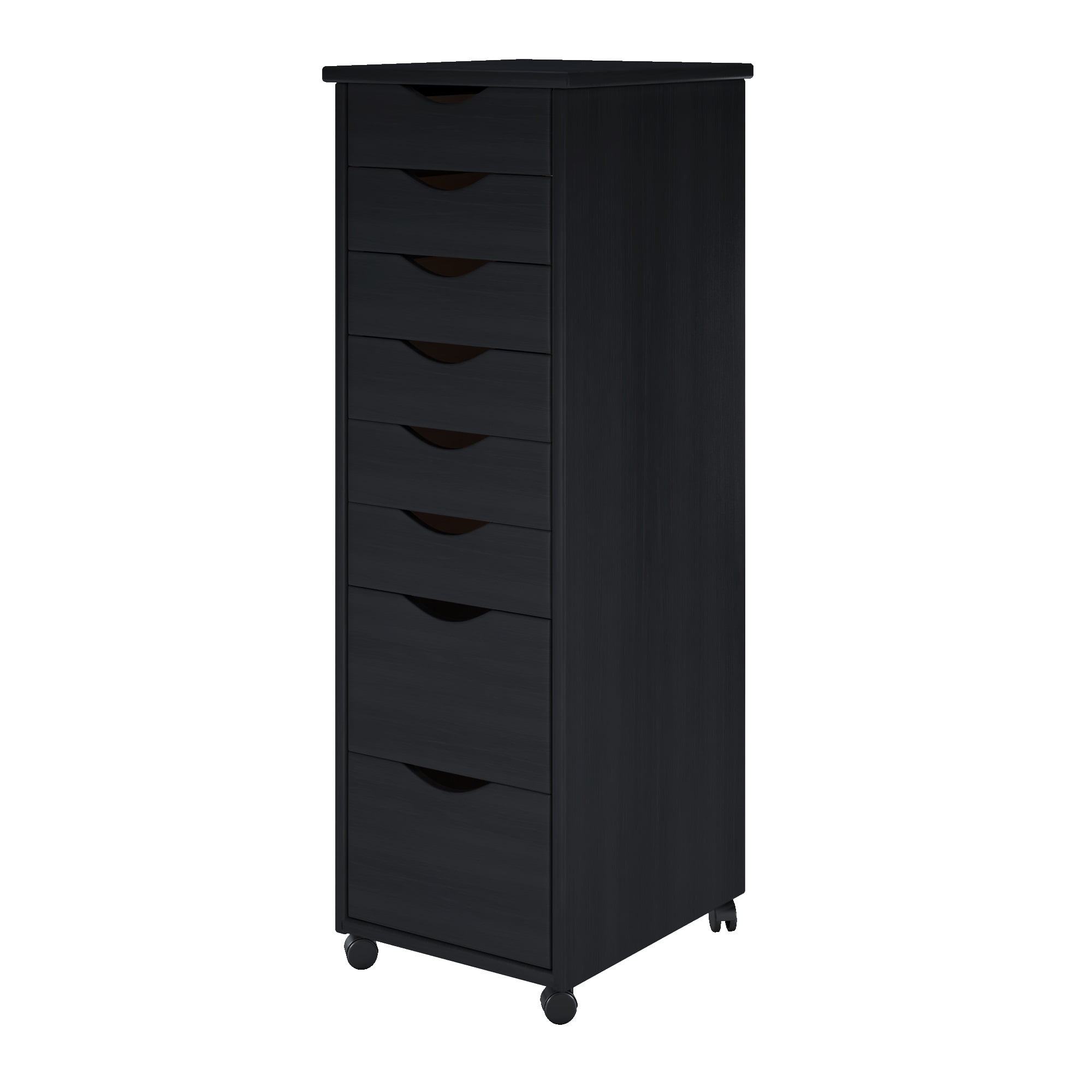 Picture of Adeptus Solid Wood 76171  6+2 Drawer Roll Cart - Black