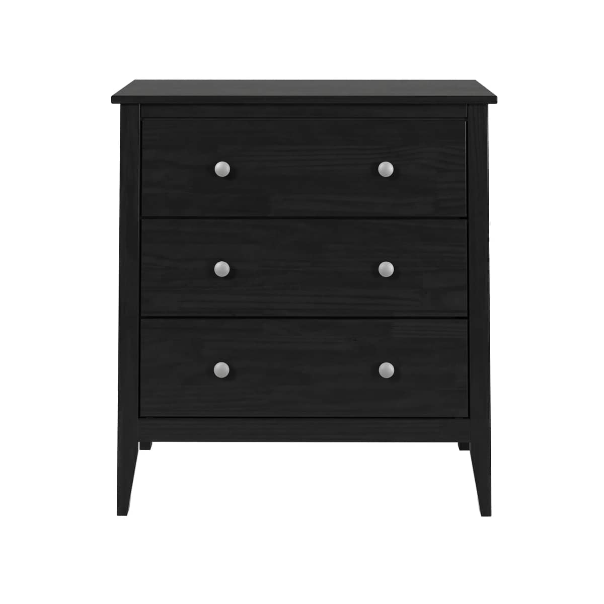 47910 Solid Wood 3 Drawer Dresser - Black
