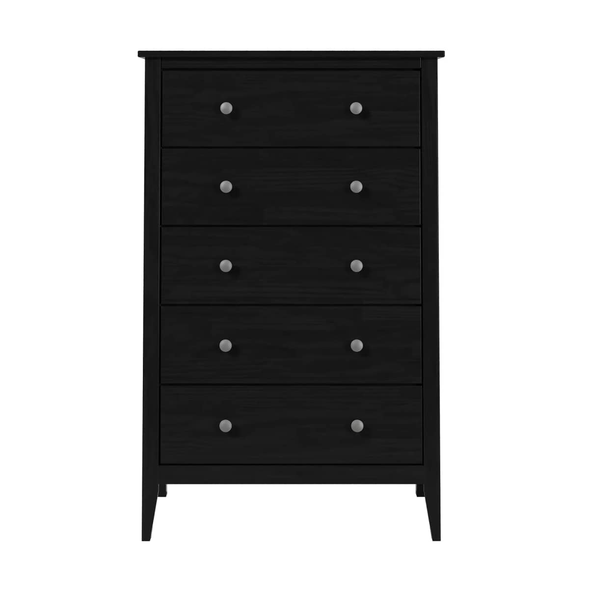 47912 Solid Wood 5 Drawer Dresser - Black