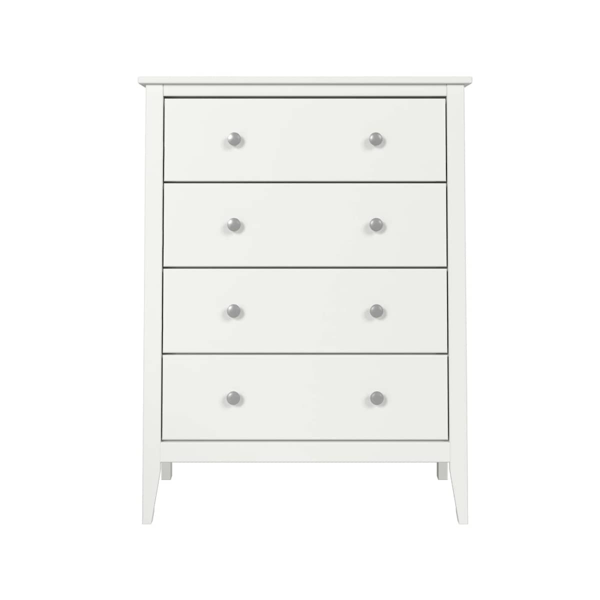 47914 Solid Wood 4 Drawer Dresser - White