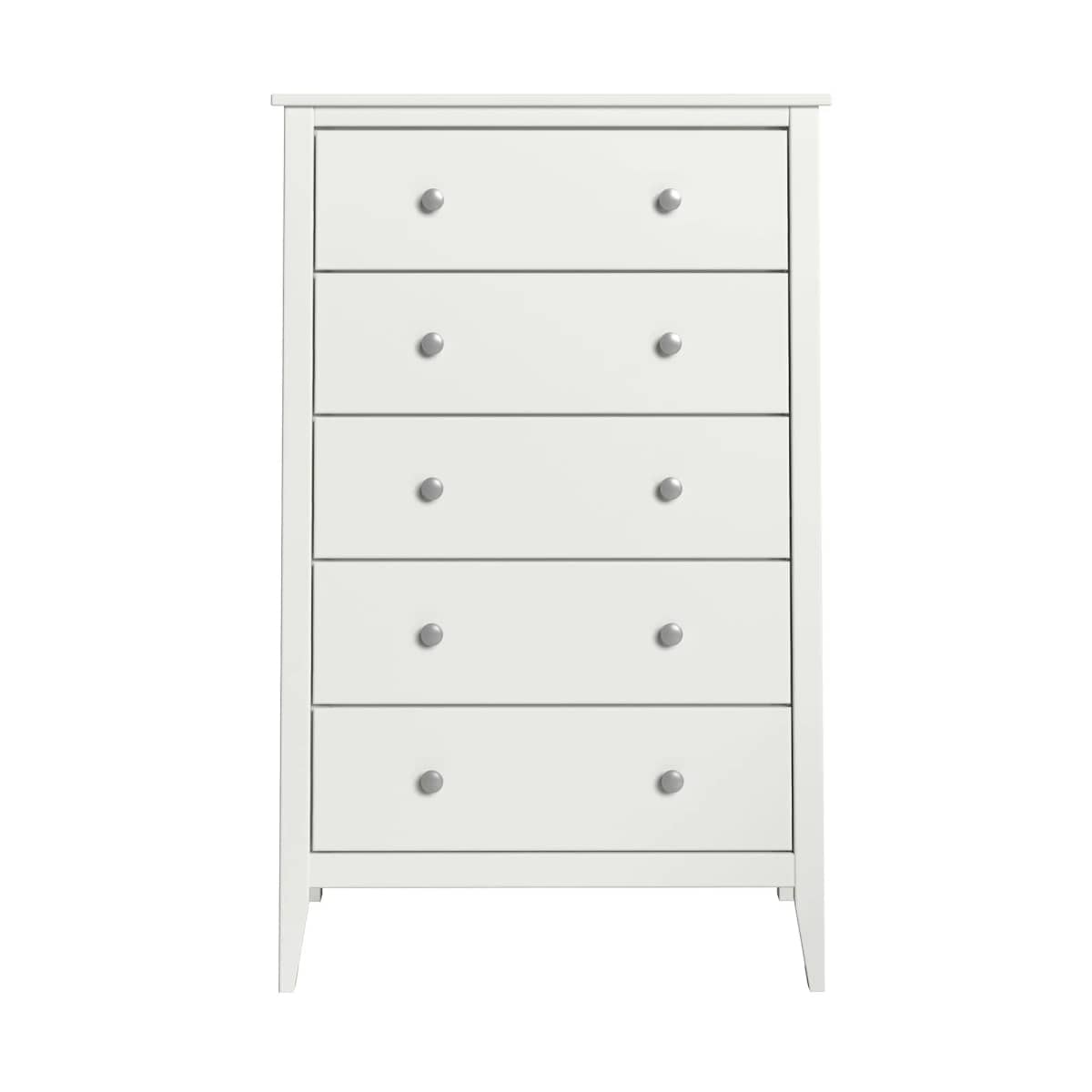 47915 Solid Wood 5 Drawer Dresser - White
