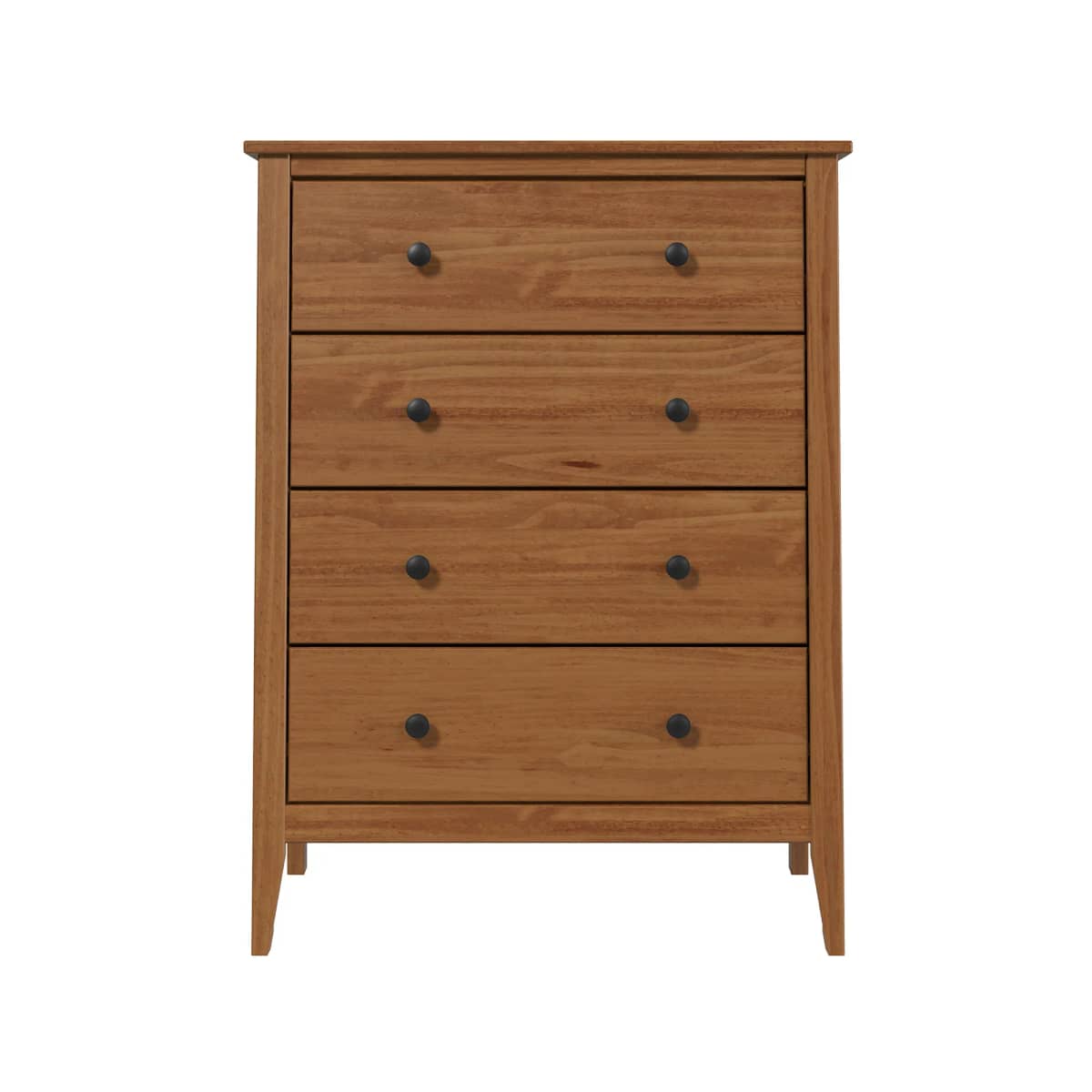 Solid Wood 4 Drawer Dresser - Caramel - 4 Drawers - Durable Pine Construction