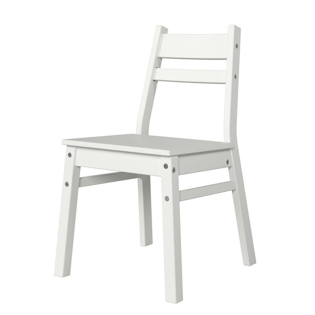 47943 Solid Wood Adult Chair, White - Pack of 2