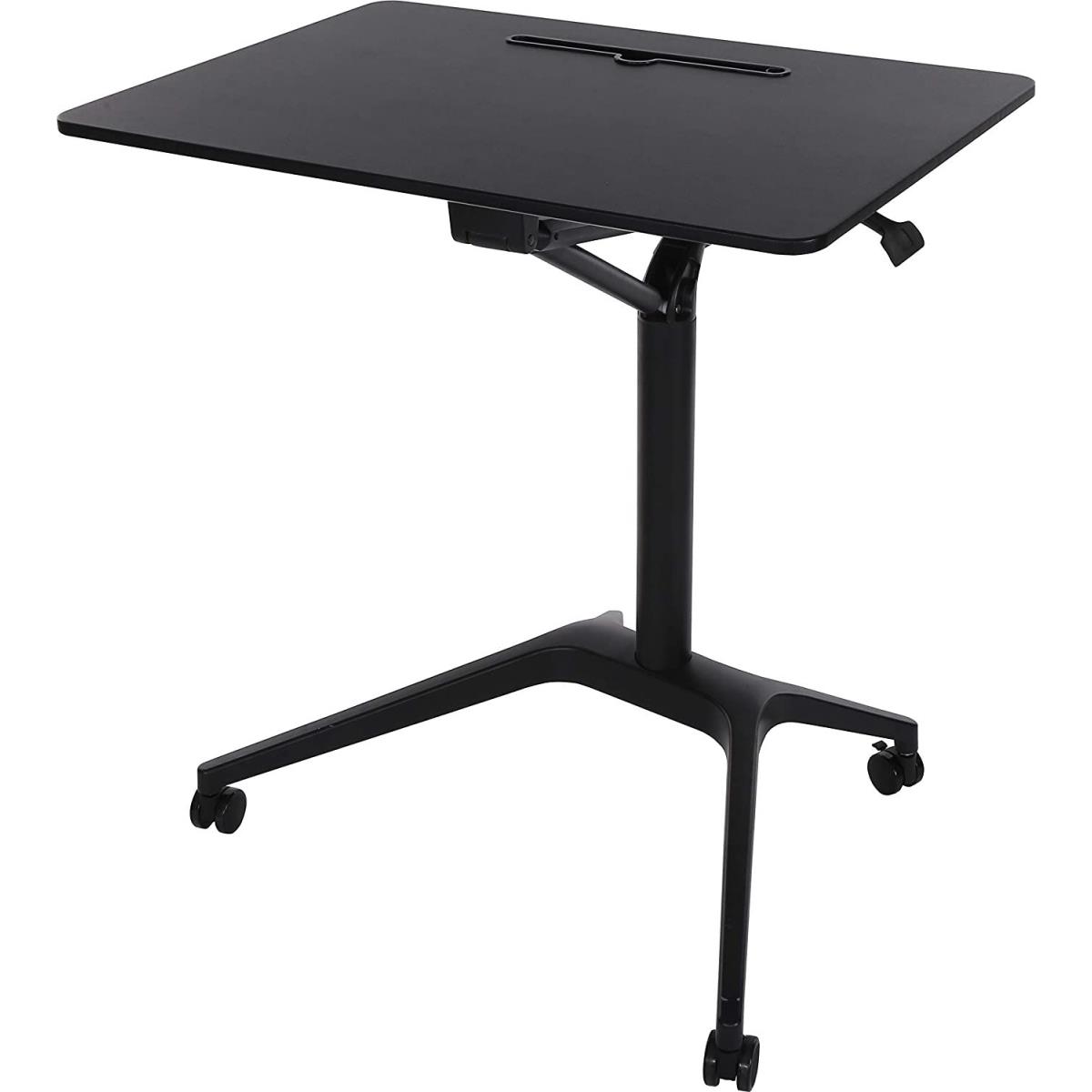28 in. Pneumatic Mobile Desk - Black