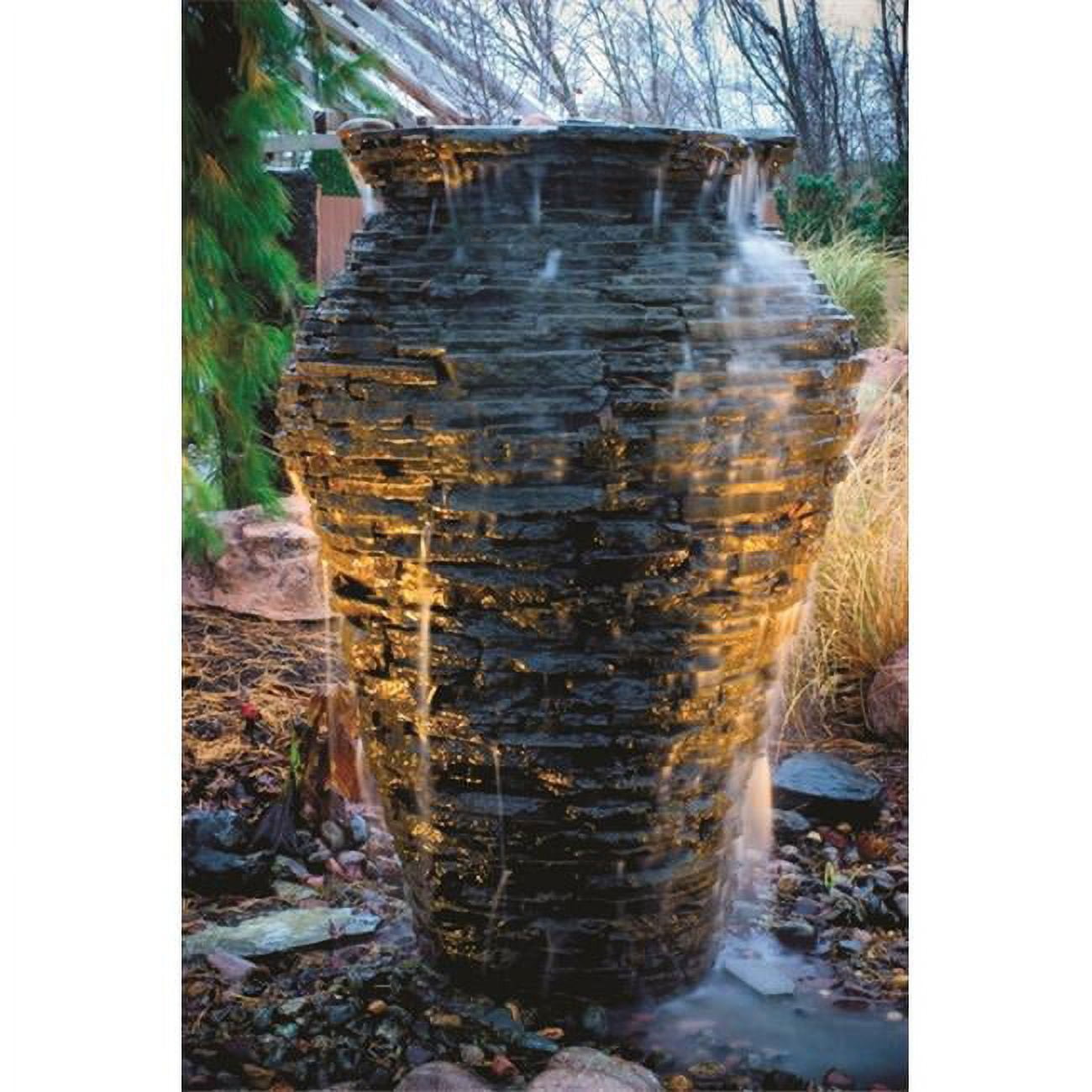 Medium Stacked Slate Urn Landscape Fountain Kit