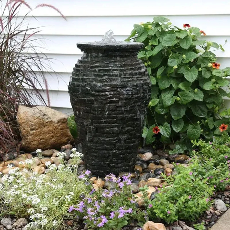 78250 Stacked Slate Urn Fountain Kit - 24 in.