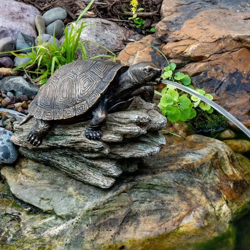 78371 Turtle On Log Spitter