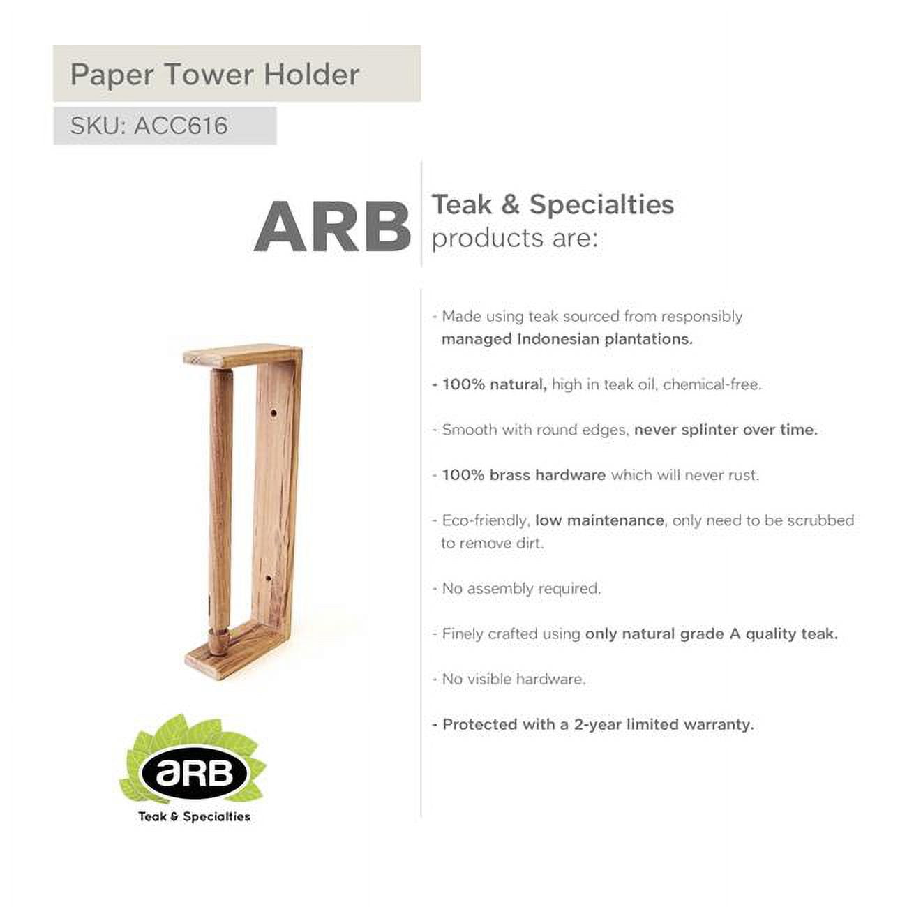 Picture of ARB TEAK & SPECIALTIES ACC616 Teak Paper Towel Holder