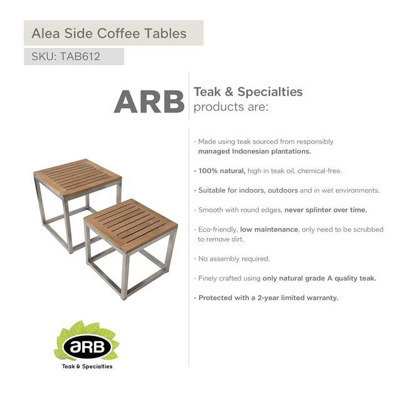 TAB612 Teak Nesting Side Tables Alea - Set of 2