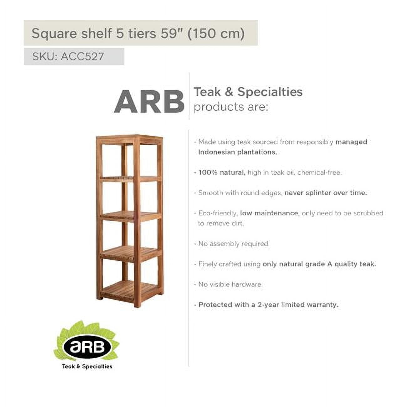 ACC527 Teak Bath Shelf Square 59' (150 cm)