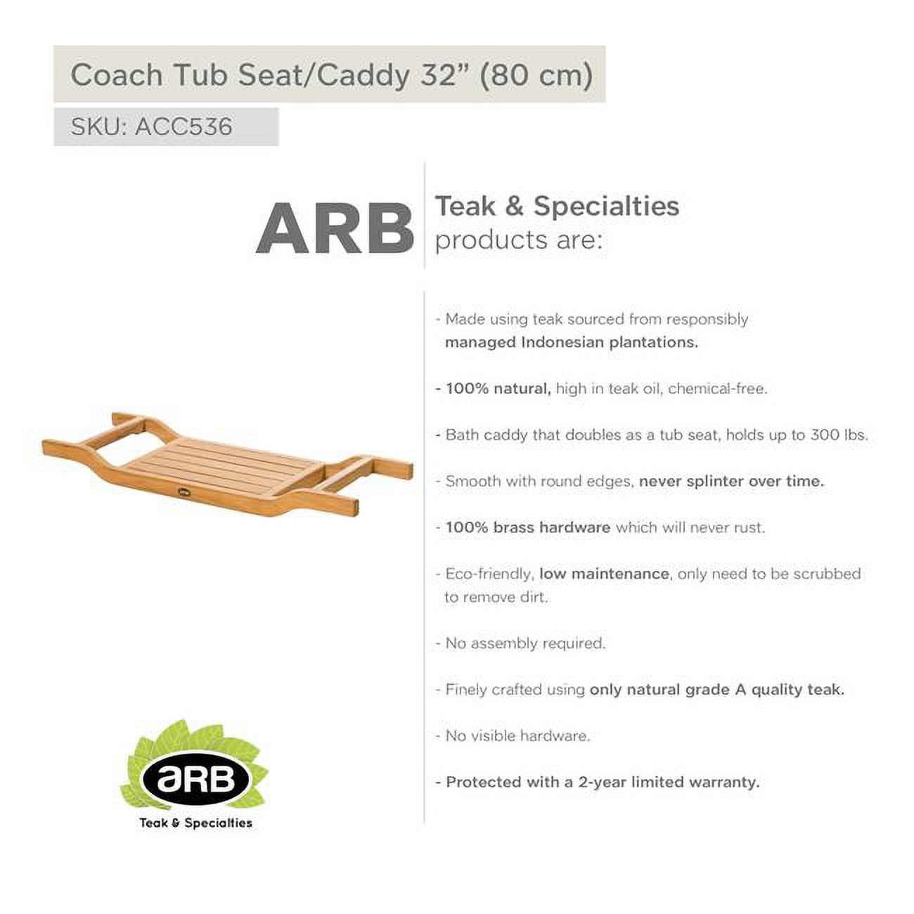 ACC536 Teak Tub Seat/Caddy Coach 31.5' (80 cm)