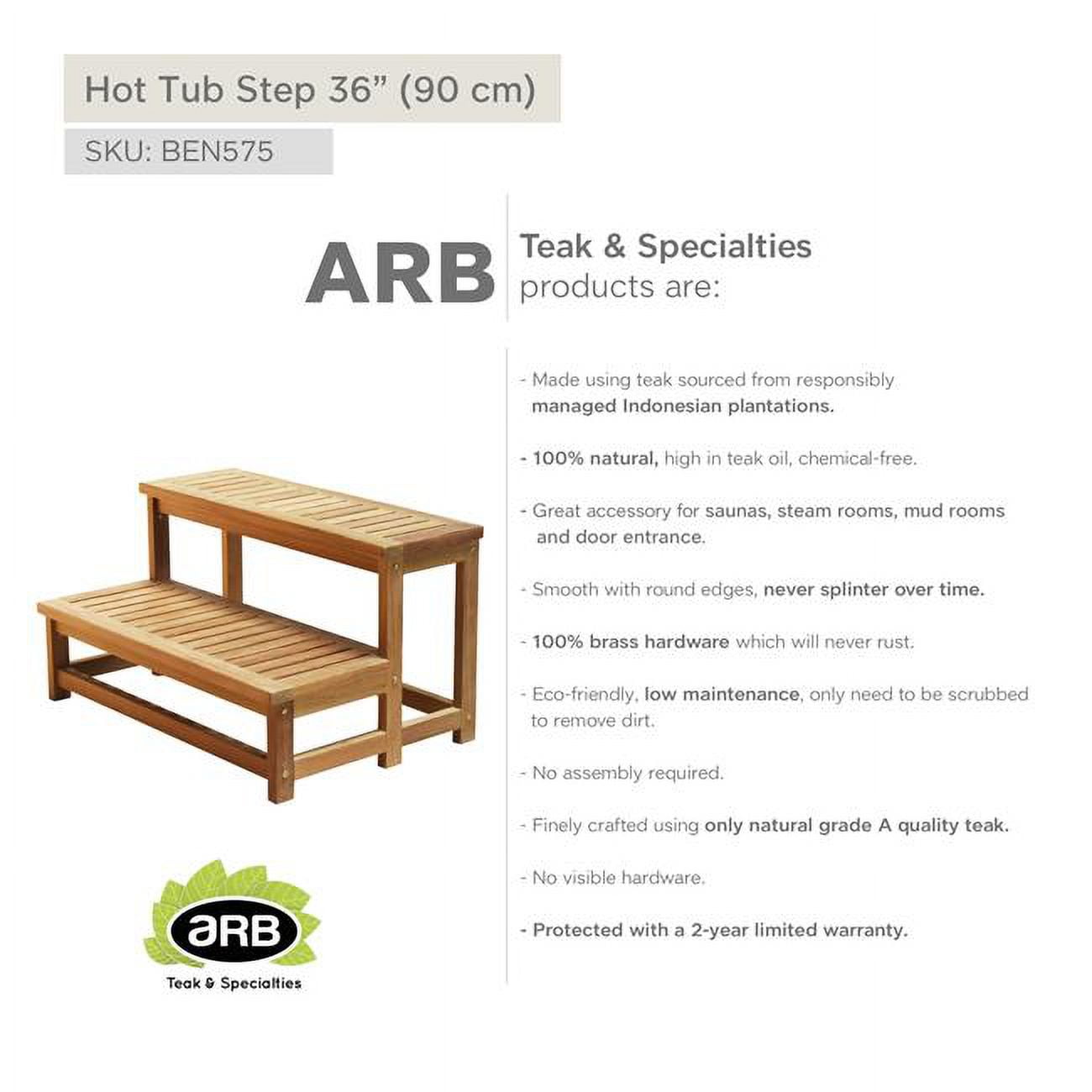 BEN575 Teak Hot tub step 36' (90 cm)