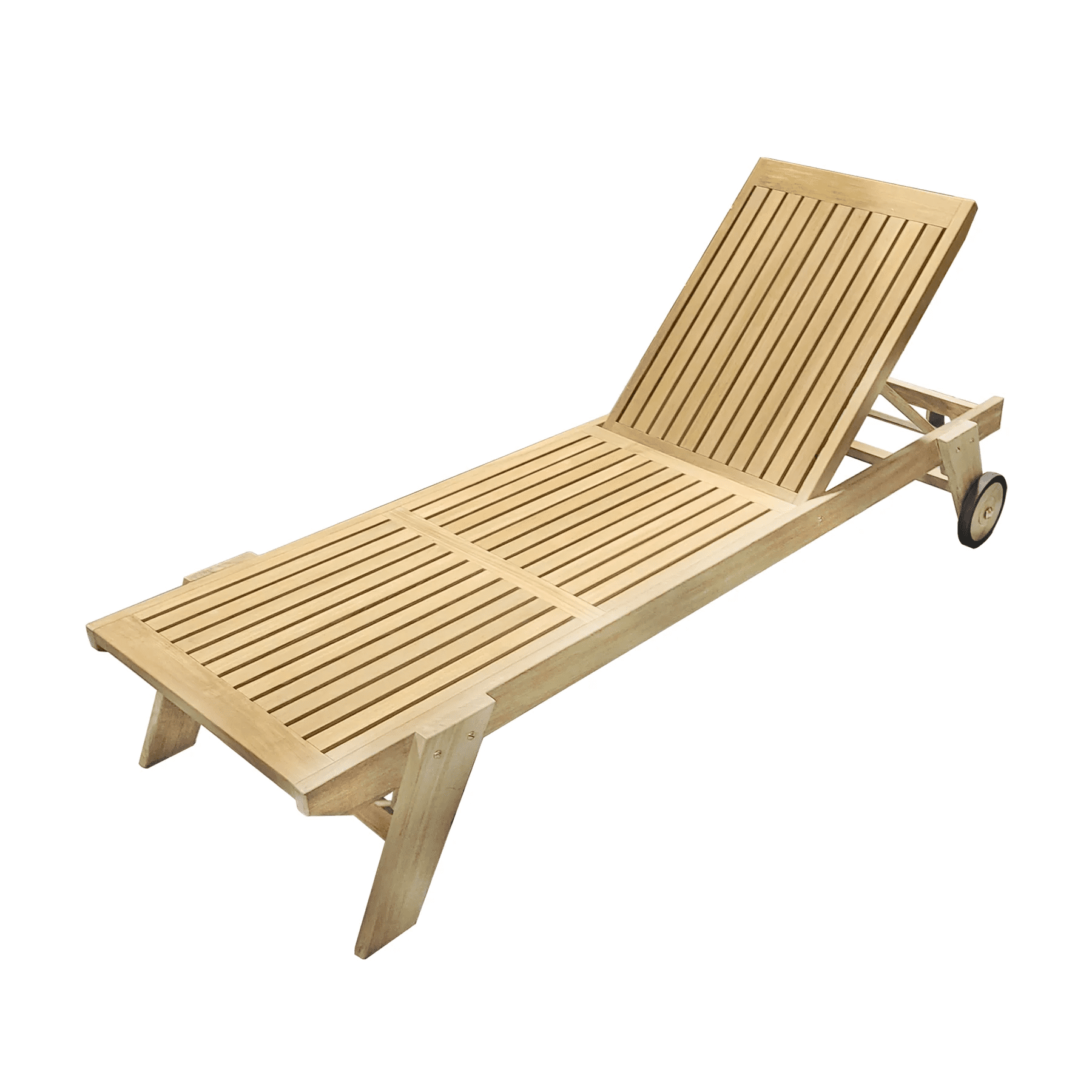 LOU404 Teak Lounger Cordoba with Wheels - KD