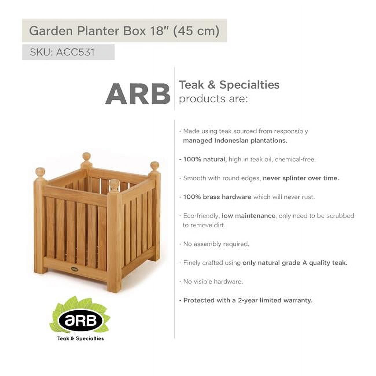 ACC531 Teak Garden Planter Box 18' (45 cm)