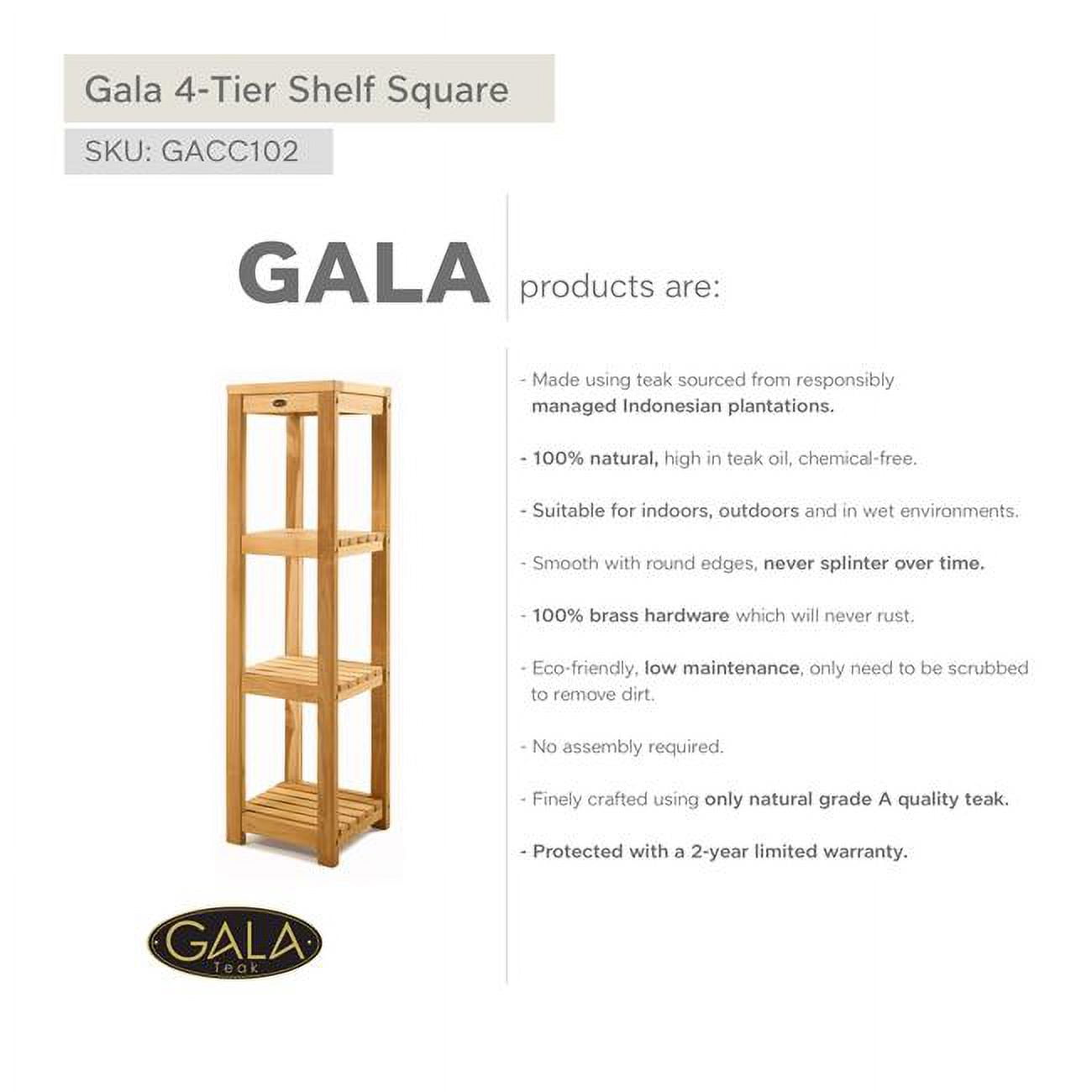GACC102 Teak 4-Tier Shelf Gala Square