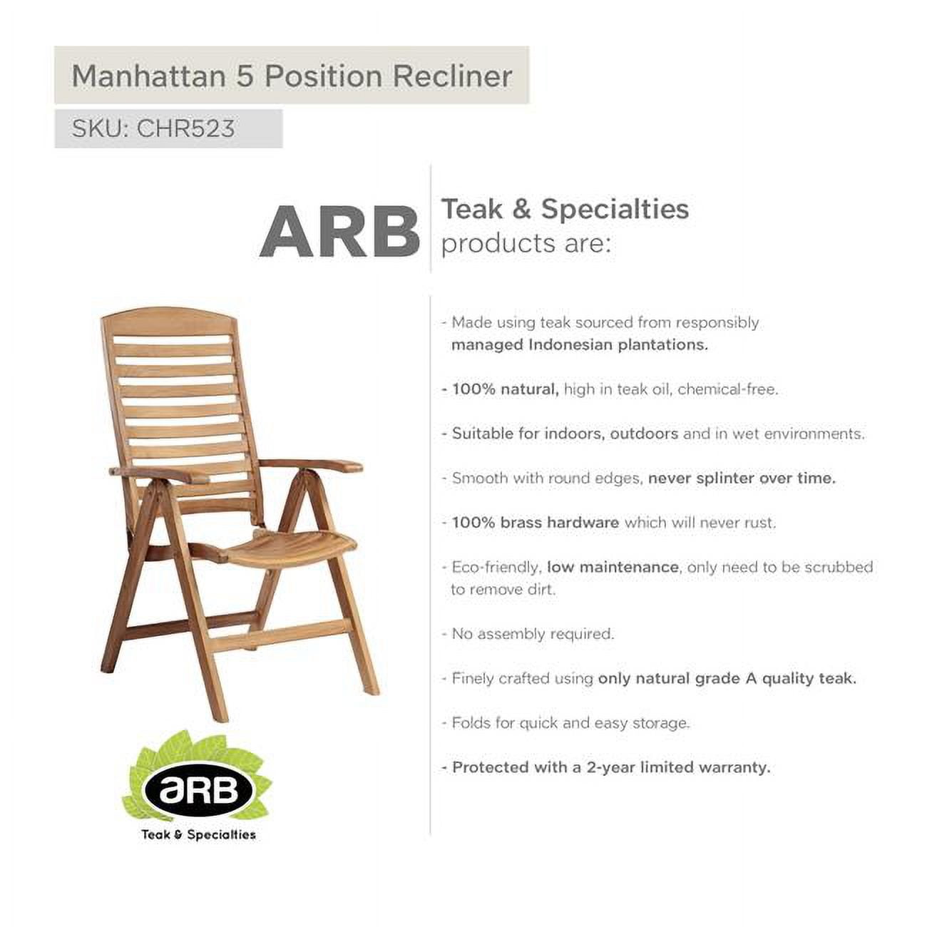 CHR523 Teak Recliner Chair Manhattan