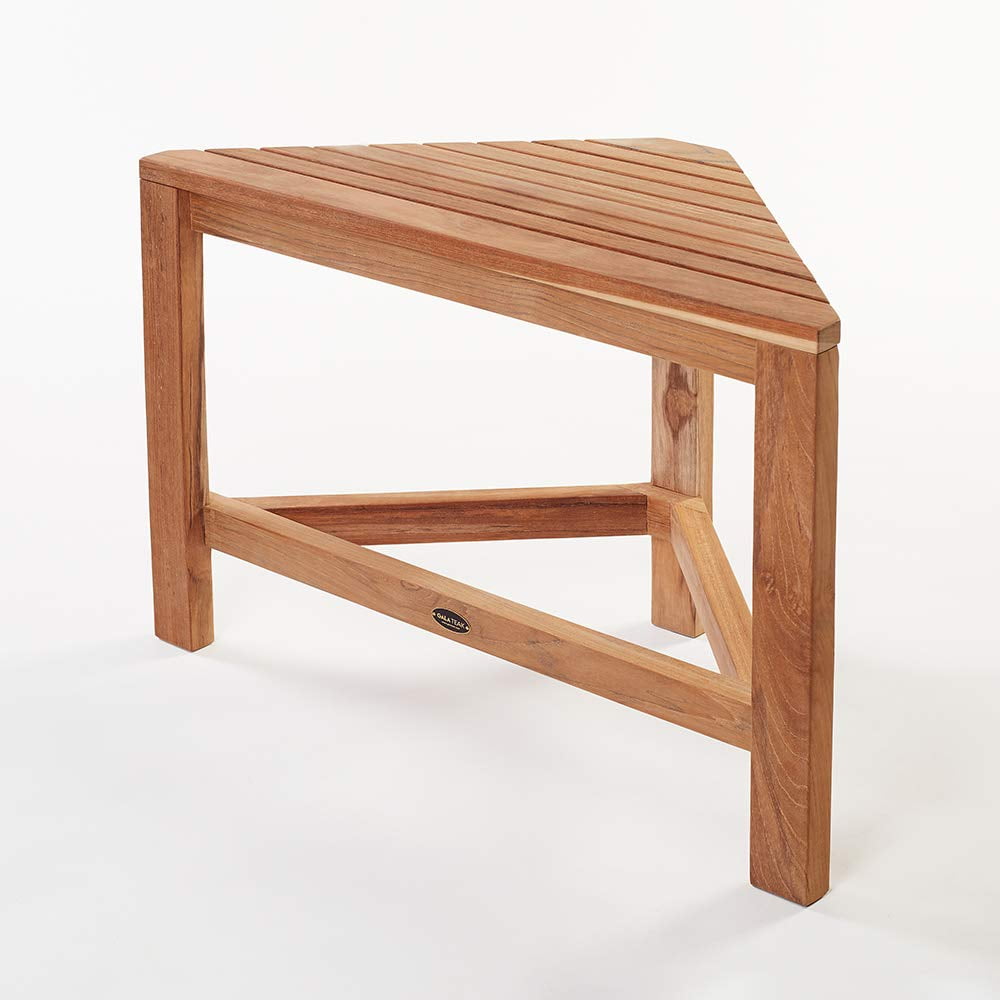 Picture of GALA COLLECTION GBCH083 Teak Corner Shower Bench RAY 24&apos; (60 cm)