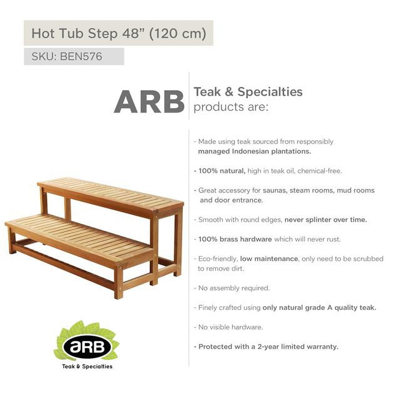 BEN576 Teak Hot tub step 48' (120 cm)