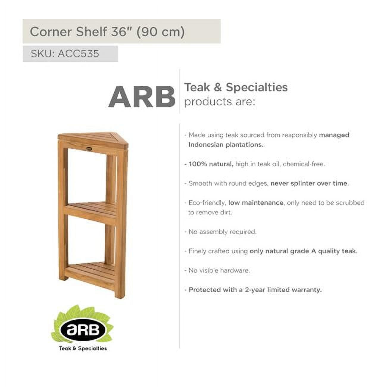 ACC535 Teak Bath Shelf Corner 36' (90 cm)