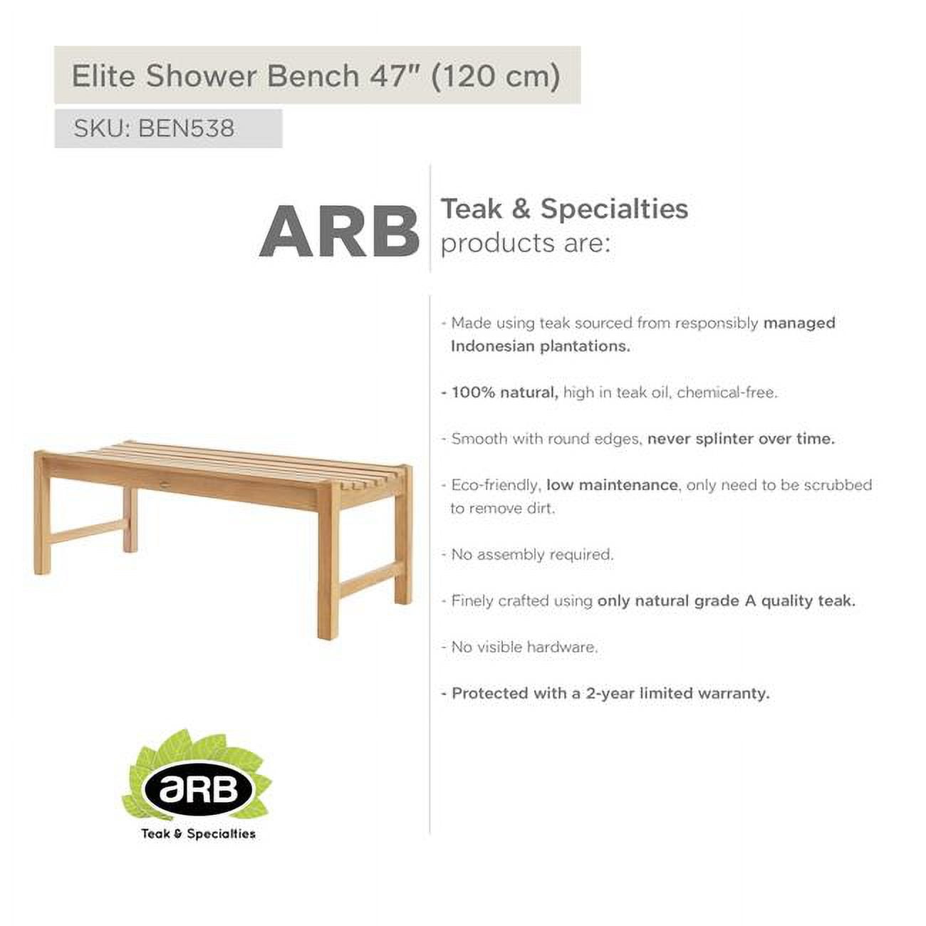 BEN538 Teak Bench Elite 47' (120 cm)