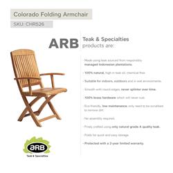 CHR526 Teak Folding Armchair Colorado