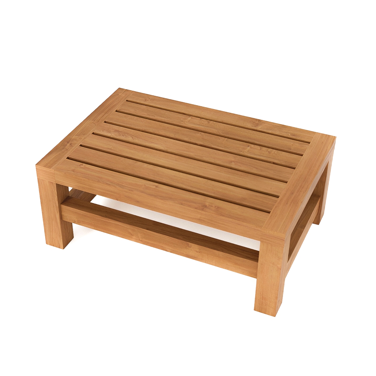 STP621 18 in. Teak Squatting Toilet Footstool