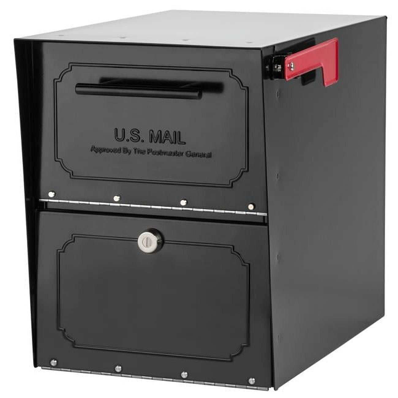 Picture of Architectural Mailboxes 620020B-10 Oasis TriBolt Post Mount Locking Mailbox - Black