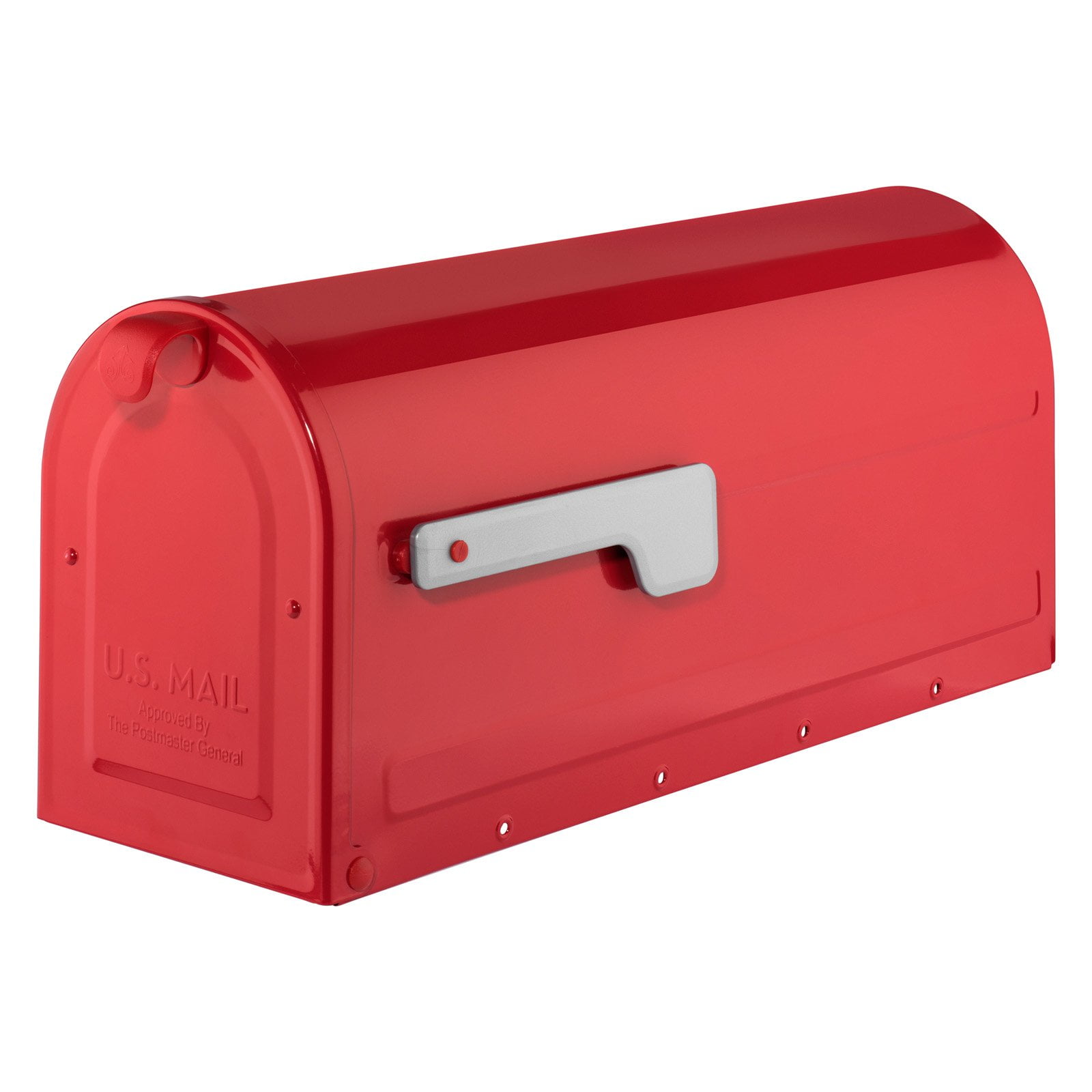 Picture of Architectural Mailboxes 7600R MB1 Post Mount Mailbox - Red with Silver Flag - Medium