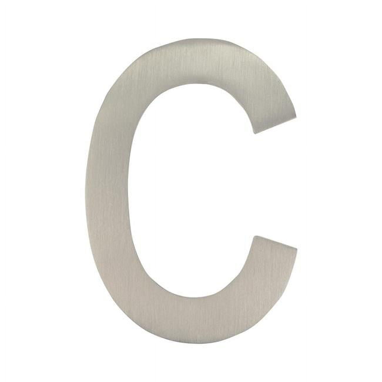 4 in. Brass Floating House Letter C Satin Nickel