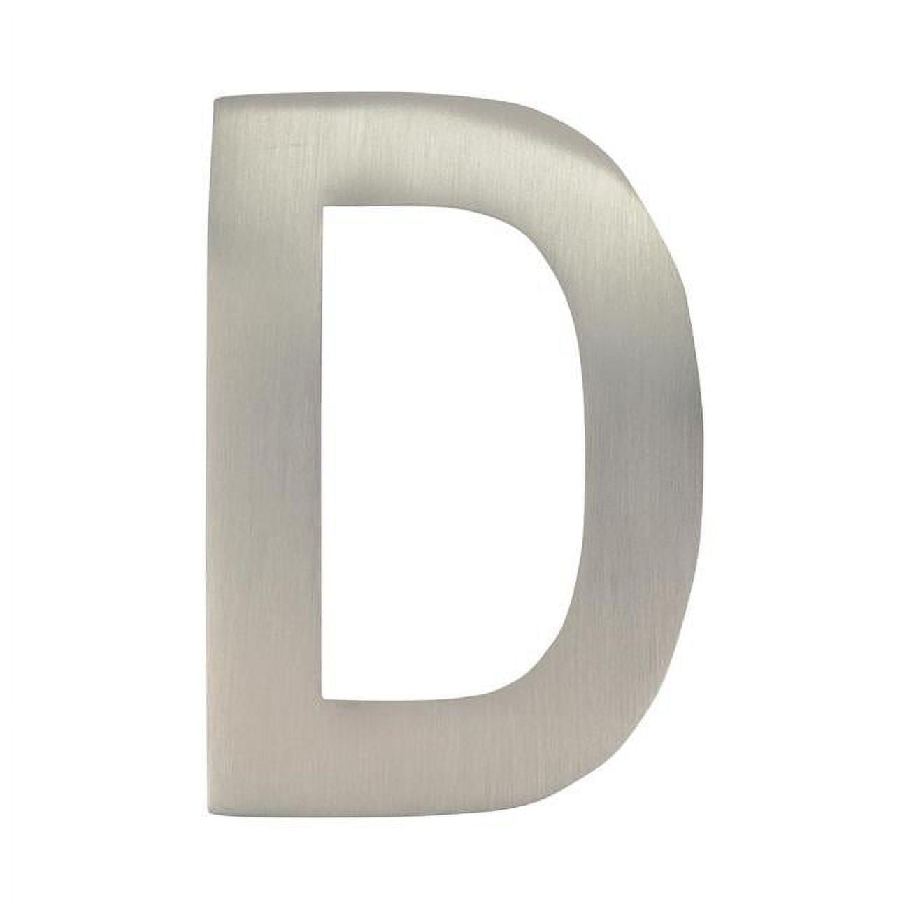 4 in. Brass Floating House Letter D, Satin Nickel