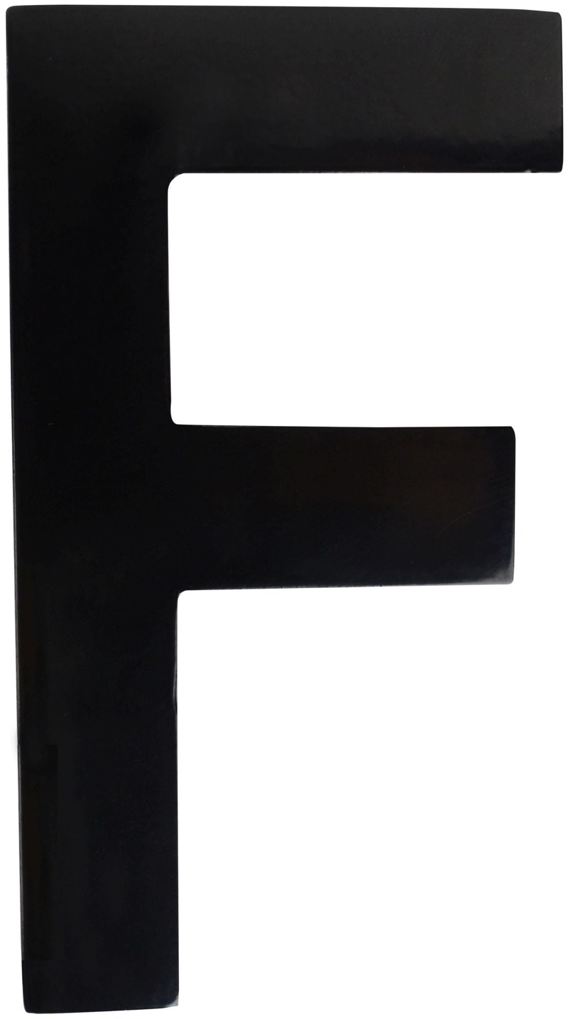 4 in. Brass Floating House Letter F, Black