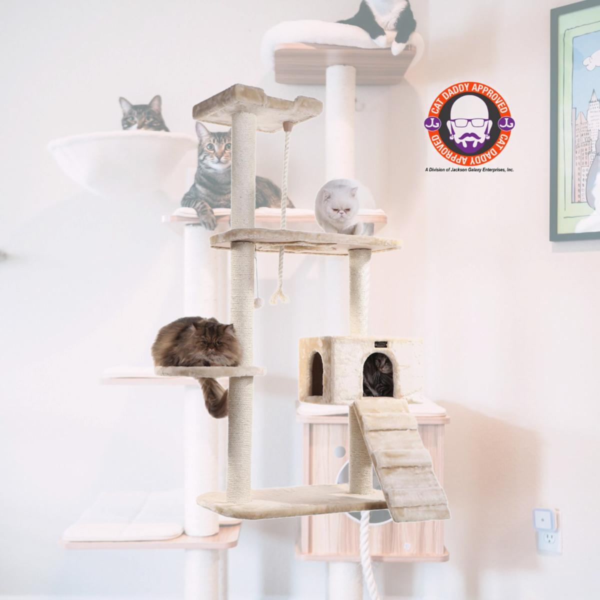 Picture of Armarkat Natural Sisal Real Wood Scratching Cat Tree 58 Height Beige A5801