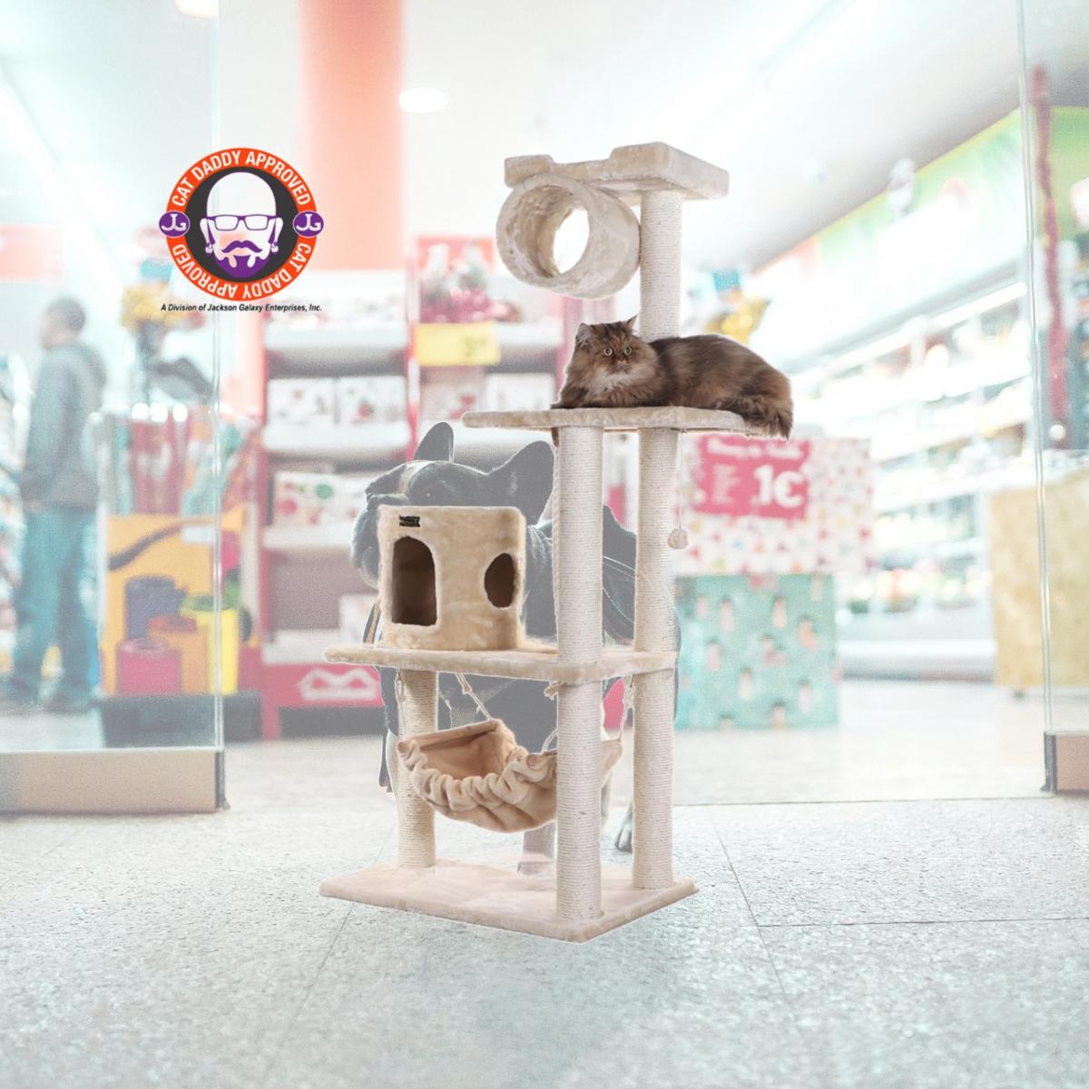 Picture of Armarkat 62&quot; Real Wood Cat tree With Scratch posts  Hammock for Cats And Kittens A6202