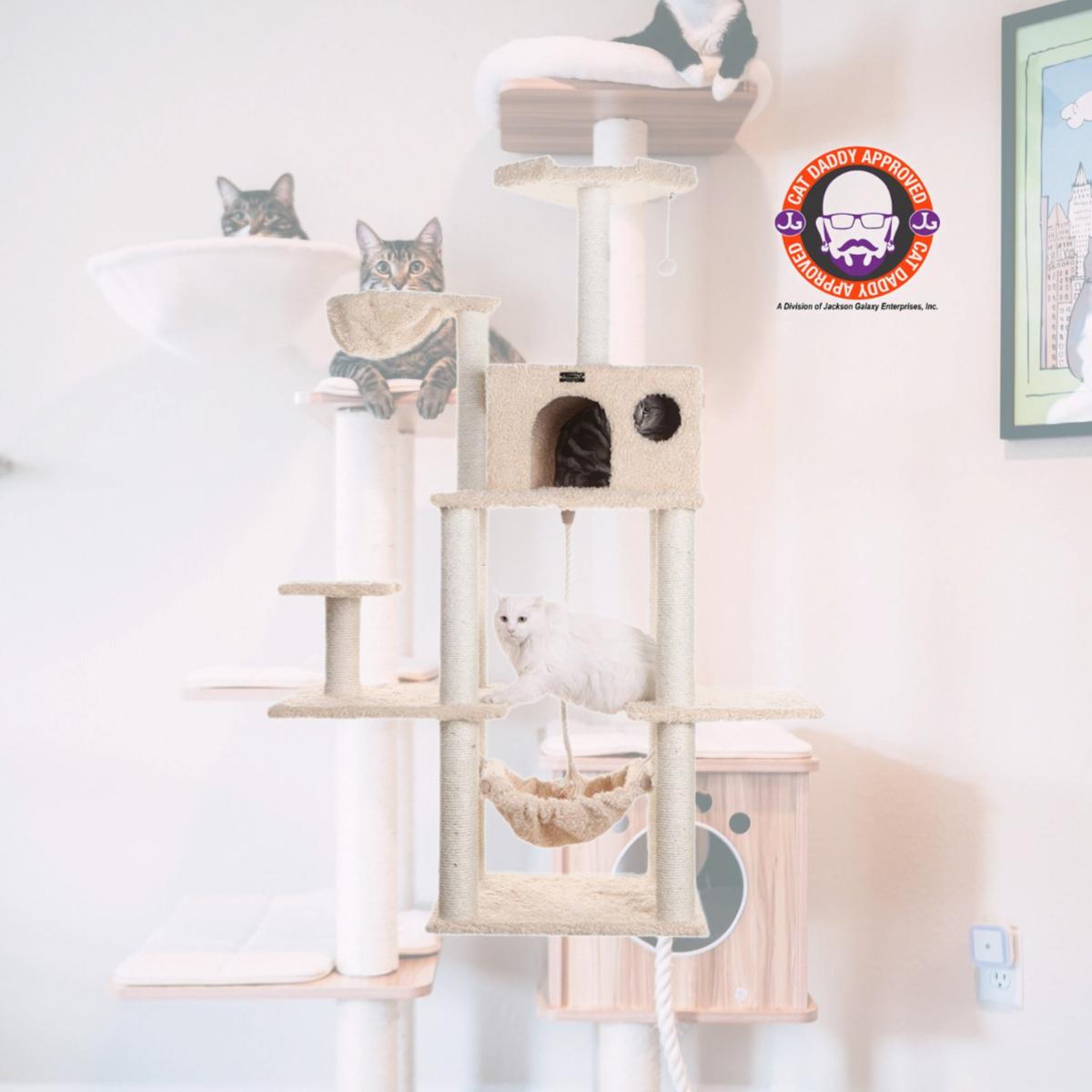 Picture of Armarkat Mult -Level Real Wood Cat Tree Hammock Bed  ClimbIng Center for Cats and Kittens A6901