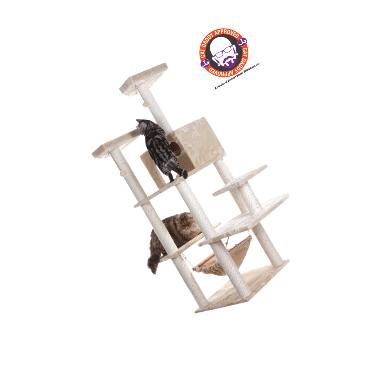 Picture of Armarkat 72&quot; Beige Real Wood Cat Tree With Spacious Condo  SratchIng Post A7202