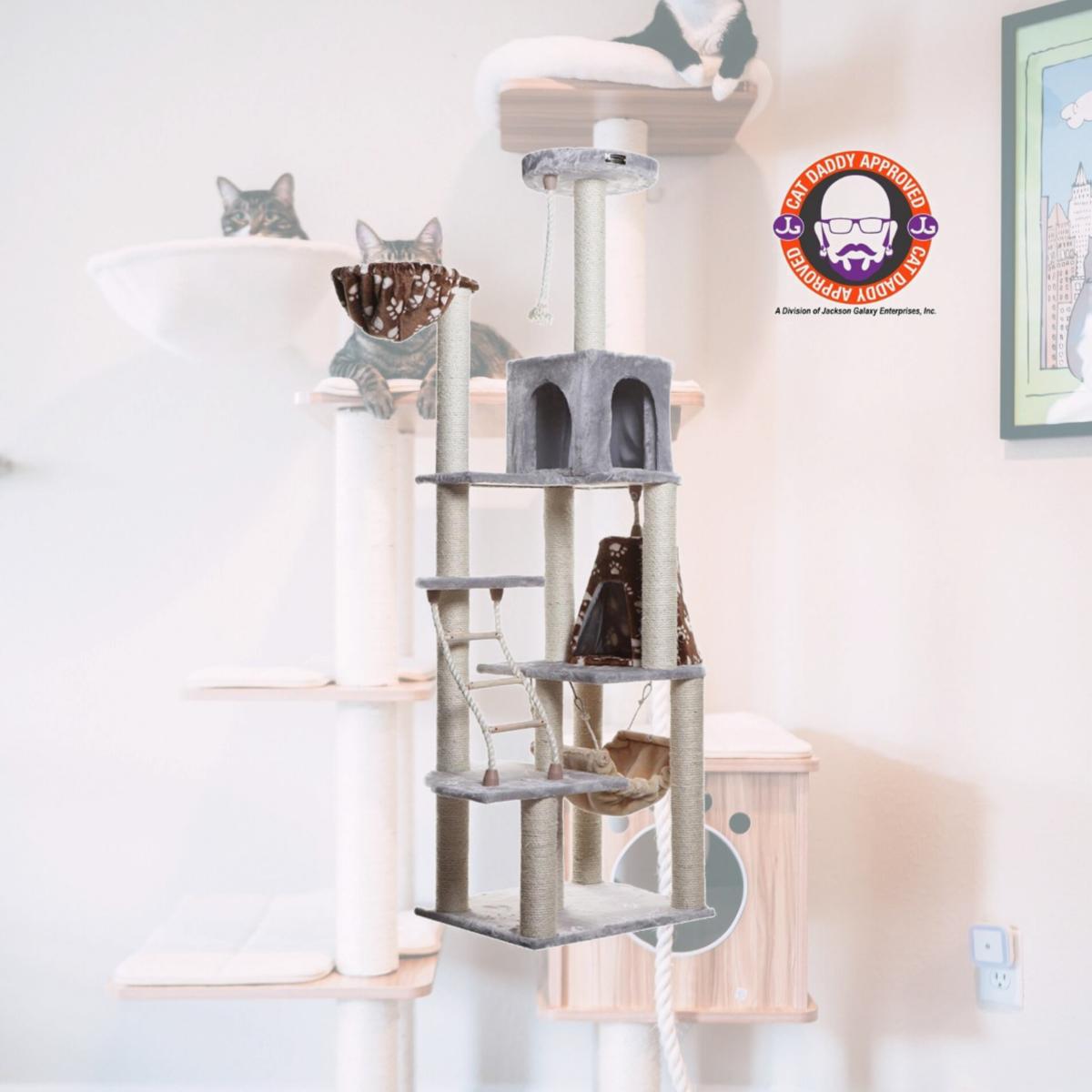 Picture of Armarkat Real Wood Cat Climber Play House  A7802 Cat furniture With Playhouse Lounge Basket
