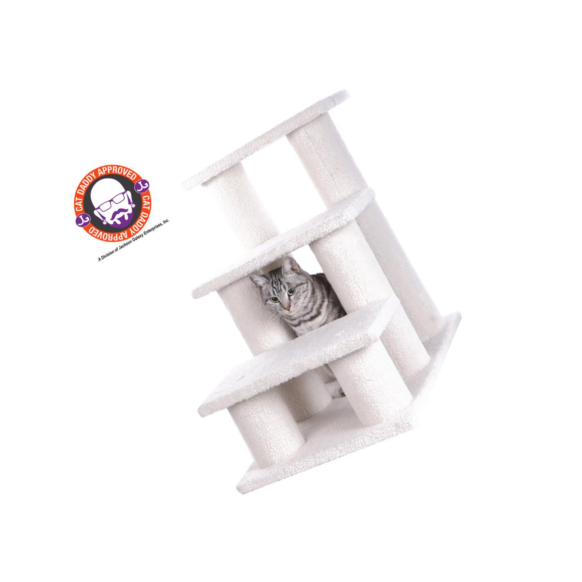 Picture of Armarkat 3 Step Real Wood Cat Step Stairs Ramp  25&quot; Height Dogs Climber And Kitten Steps B3001