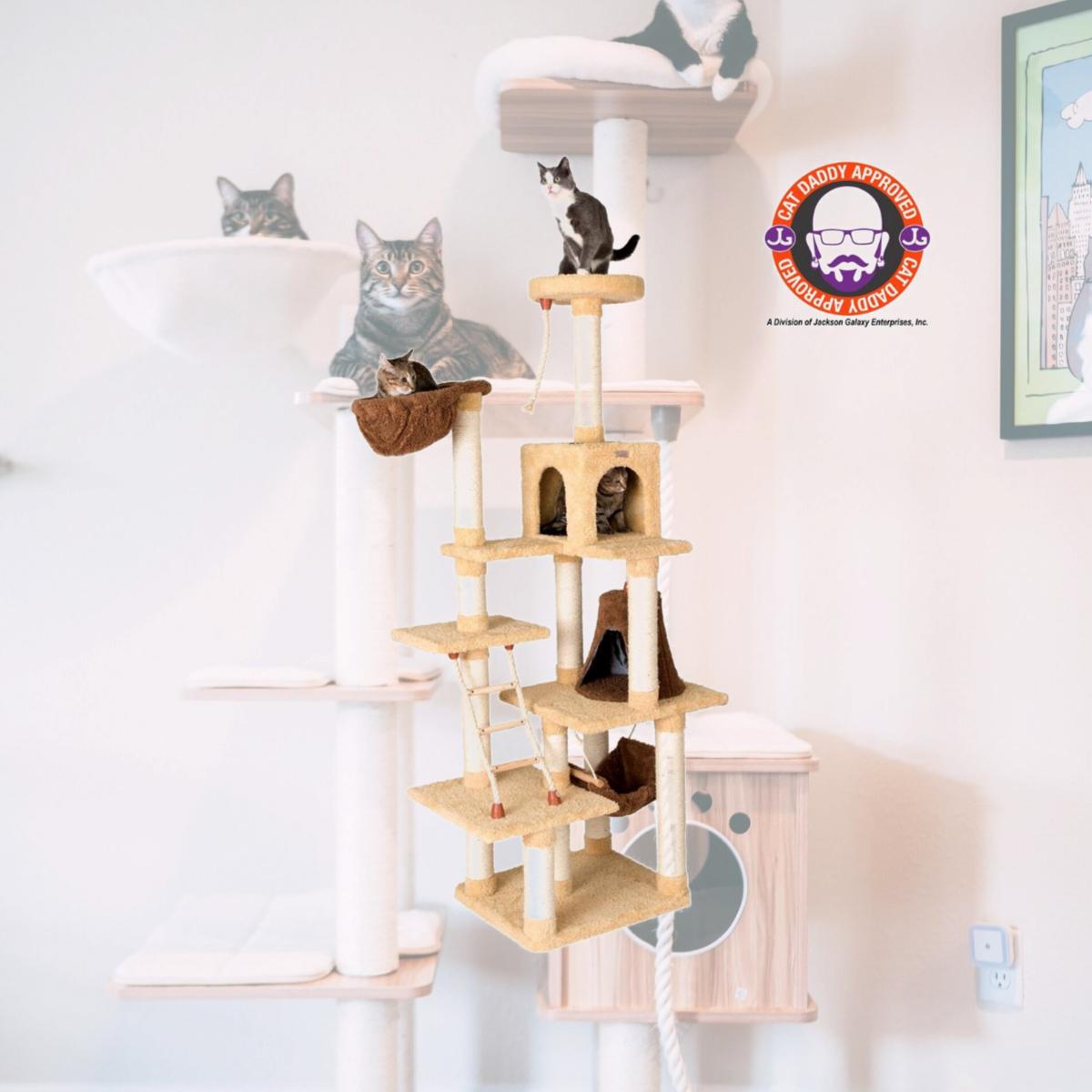 Picture of Armarkat Real Wood Cat Climber Play House  X7805 Cat furniture With Playhouse Lounge Basket