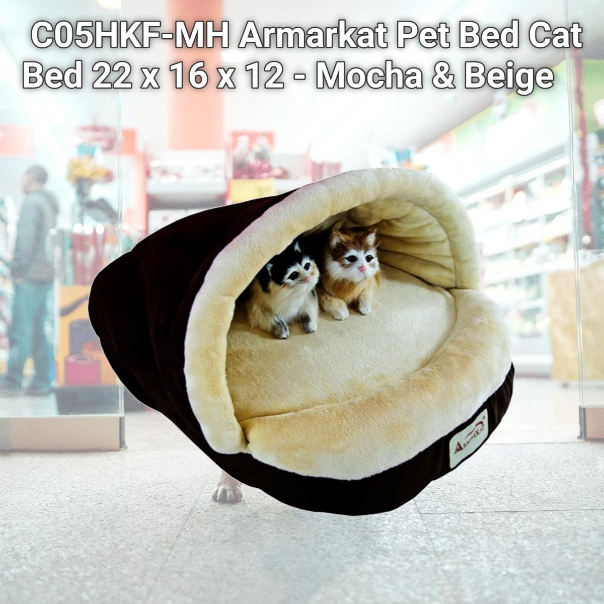 Picture of Aeromark C05HKF-MH Armarkat Pet Bed Cat Bed 22 x 16 x 12 - Mocha & Beige