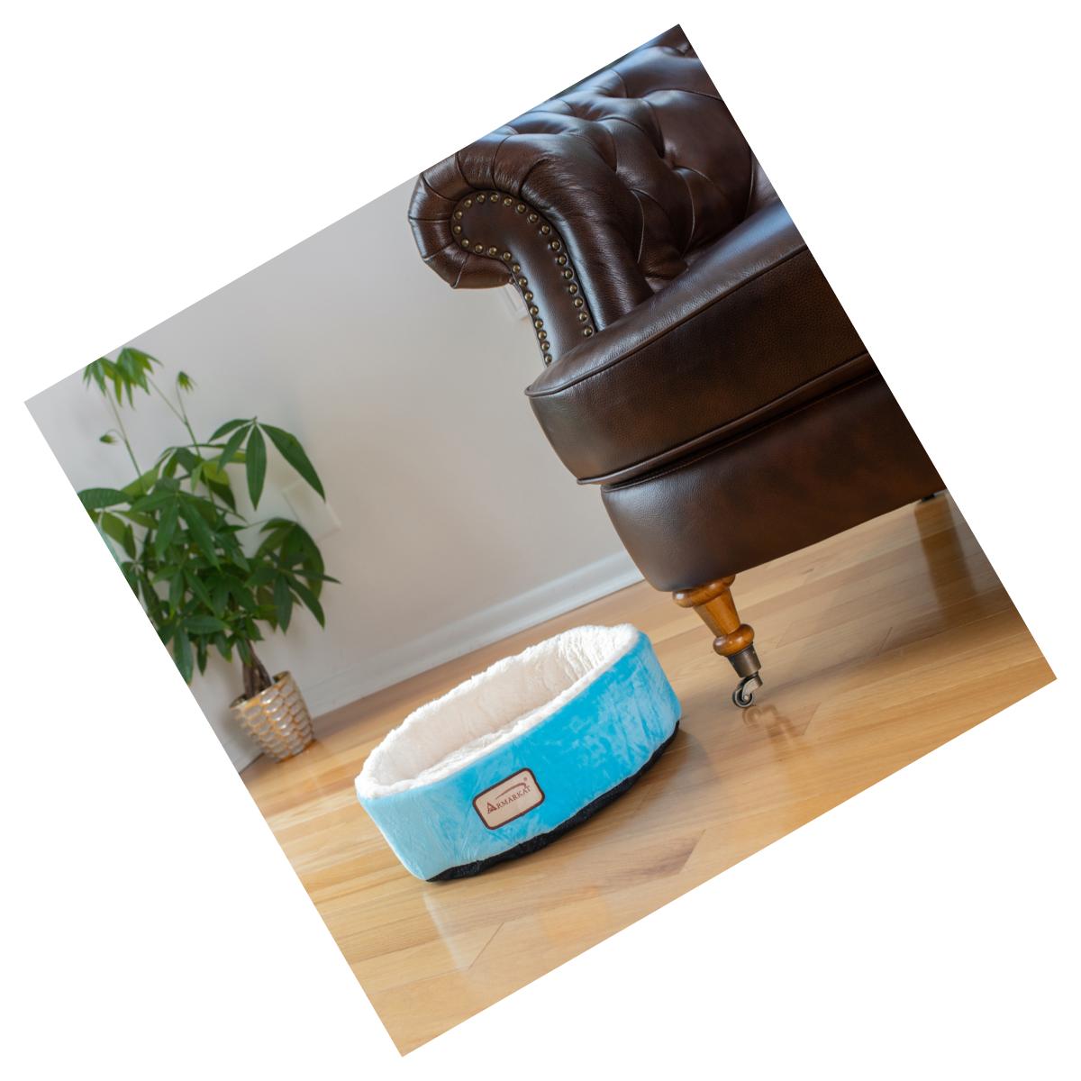 Picture of Aeromark C12HTL-MB Armarkat Pet Bed Cat Bed 14 x 14 x 14 - Sky Blue & Ivory