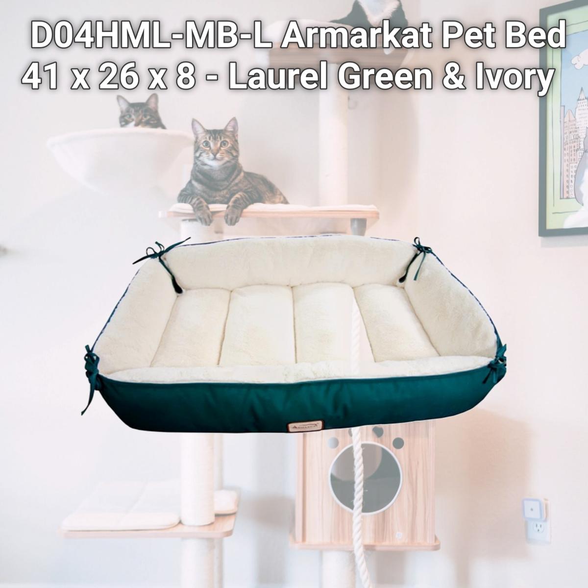 Picture of Aeromark D04HML-MB-L Armarkat Pet Bed 41 x 26 x 8 - Laurel Green & Ivory