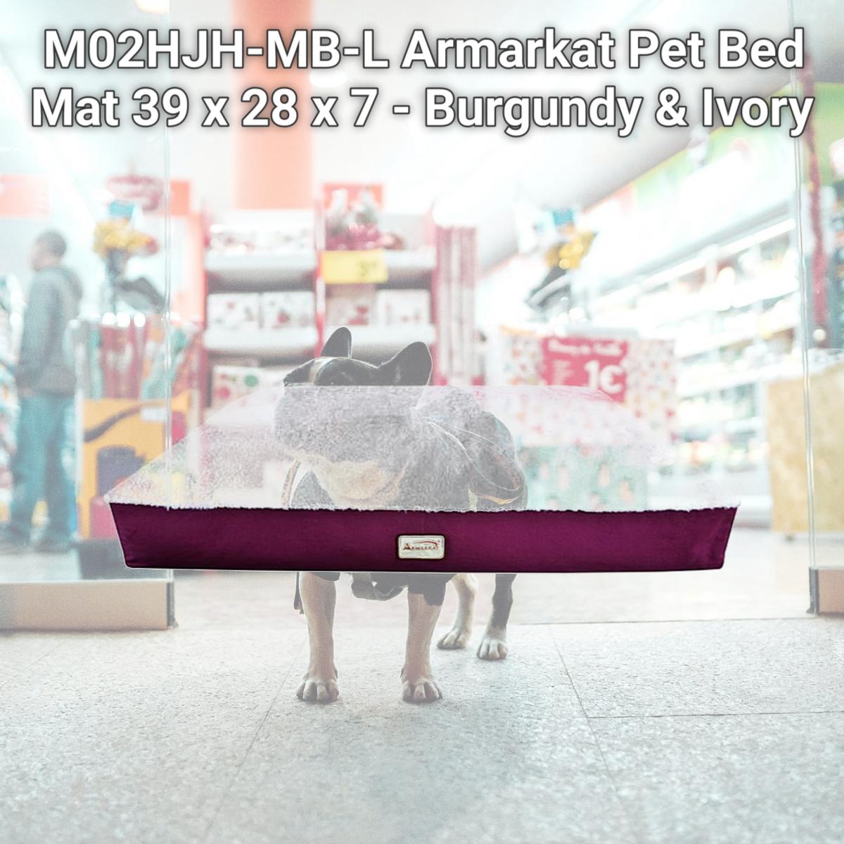 Picture of Aeromark M02HJH-MB-L Armarkat Pet Bed Mat 39 x 28 x 7 - Burgundy & Ivory