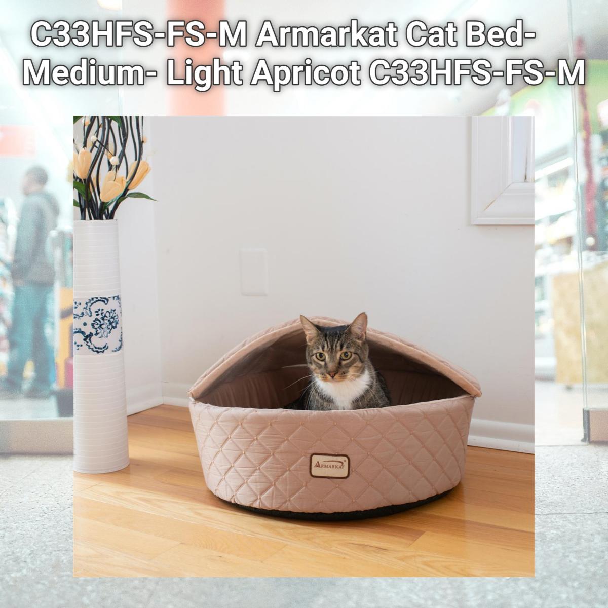 Picture of AeroMark C33HFS-FS-M Armarkat Cat Bed- Medium- Light Apricot C33HFS-FS-M