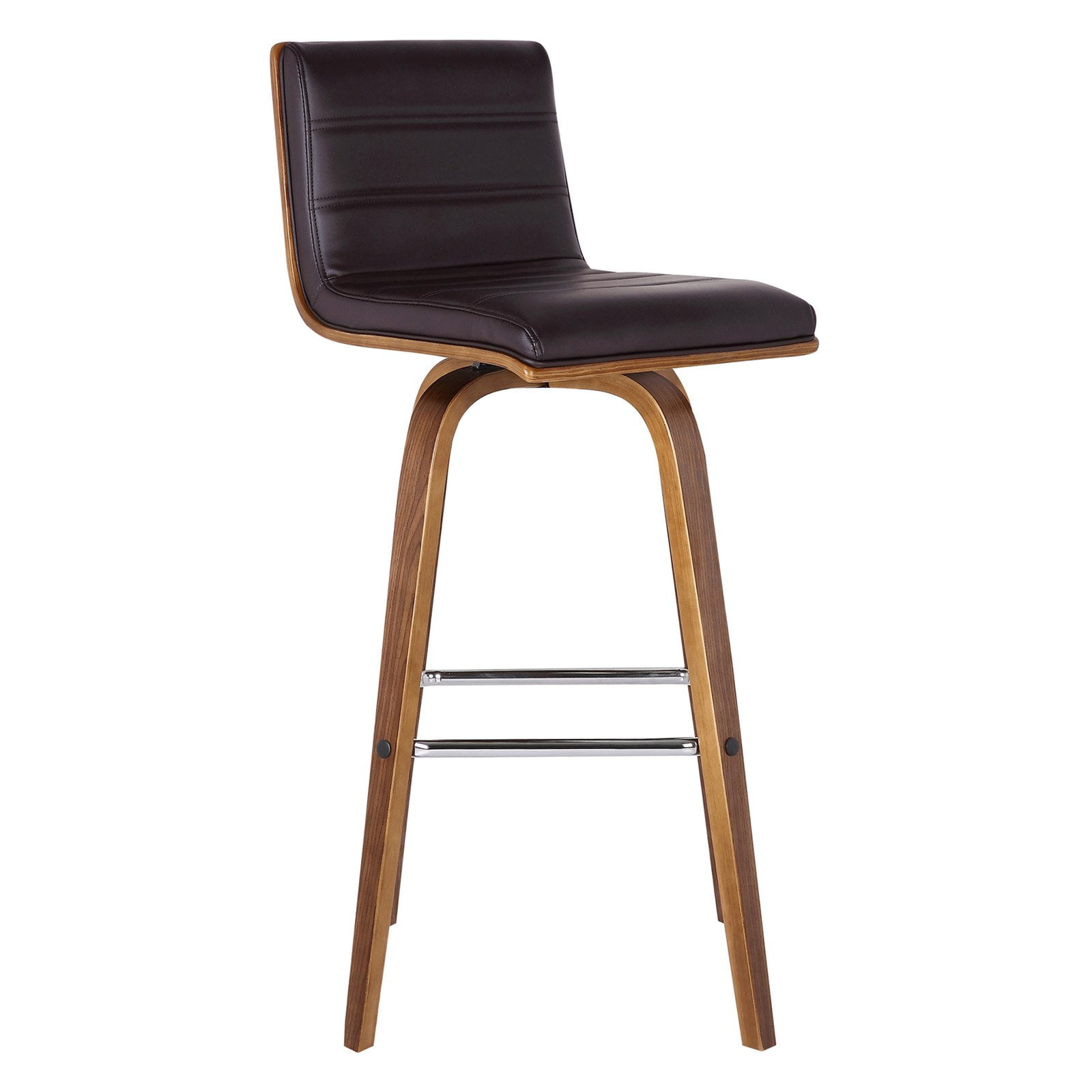 Picture of Armen Living LCVIBABRWA26 Vienna 26 in. Counter Height Barstool in Walnut Wood with Brown Faux Leather