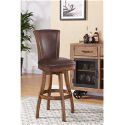Picture of Armen Living LCRABASIKACH26 Raleigh 26 in. Counter Height Swivel Wood Barstool in Chestnut Kahlua Faux Leather