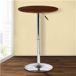 Picture of Armen Living LCBEPUWA Bentley Adjustable Pub Table in Walnut Wood - Chrome
