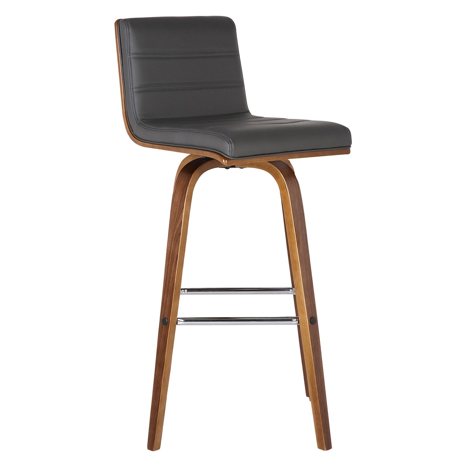 Picture of Armen Living LCVIBAGRWA26 35 x 17 x 20 in. 26 in. Vienna Counter Height Barstool&#44; Walnut Wood with Grey Faux Leather