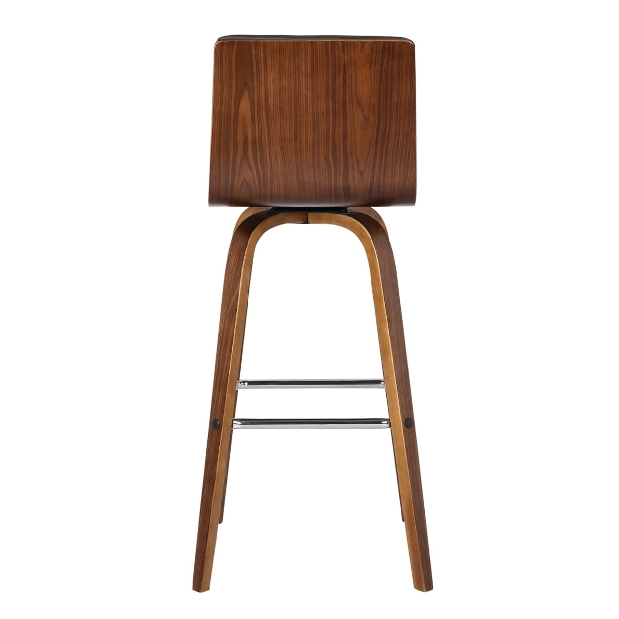 Picture of Armen Living LCVIBAGRWA30 39 x 17 x 20 in. 30 in. Vienna Bar Height Barstool&#44; Walnut Wood with Grey Faux Leather